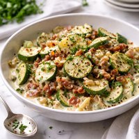 Zucchini Bacon Onion and Cream Side Dish