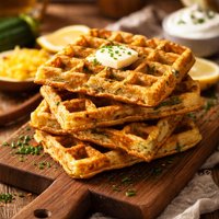 Zucchini Cheddar Waffles