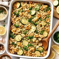 Zucchini Chicken and Brown Rice Casserole