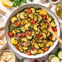 Zucchini Courgette Onion Saute