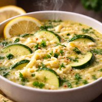 Zucchini Egg Lemon Soup