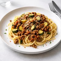 Zucchini Meat Sauce with Pasta