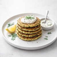Zucchini Pancakes with Yogurt Dill Sauce