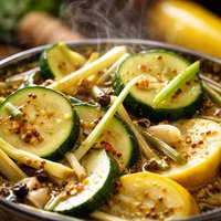 Zucchini Squash Pickles with Ginger and Lemongrass