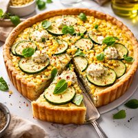 Zucchini Sweet Corn Ricotta Quiche