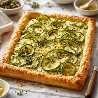 Zucchini Tart with Gruyere Cheese and Herbs